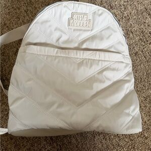 Steve Madden White Quilted Backpack